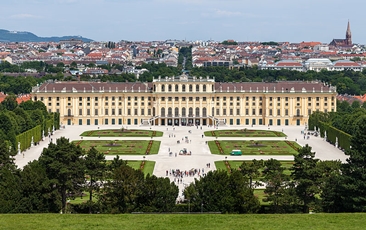 Schloss Schönbrunn in Wien - Ansicht von oben